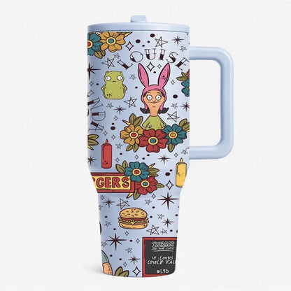40 oz Insulated Hydration Tumbler with Handle & Lid, Leakproof Insulated Tumbler, Double-Wall Leak-Proof Stainless Steel Travel Mug