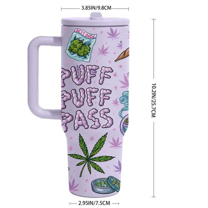 40oz Funny, Trendy and Eye Catching Design, Stylish Tumbler, Big Capacity with Handle and Straw
