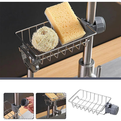 Over-Faucet Sponge Holder, Hanging Sink Drain Rack