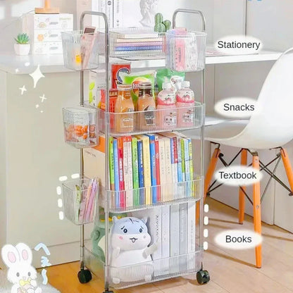 Slim Rolling Kitchen Cart, 3-Tier No-Pantry Storage on Wheels (9.1 in Wide)