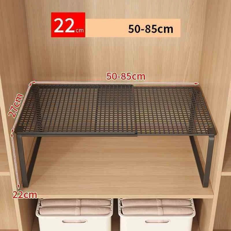 Expandable Cabinet Shelf Riser, No-Drill Metal Kitchen Shelf (3 Widths)