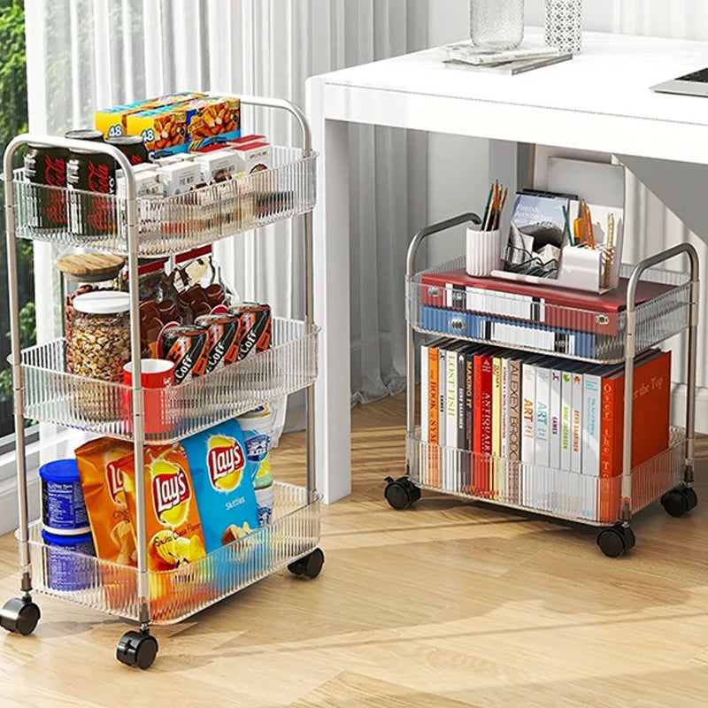 Slim Rolling Kitchen Cart, 3-Tier No-Pantry Storage on Wheels (9.1 in Wide)