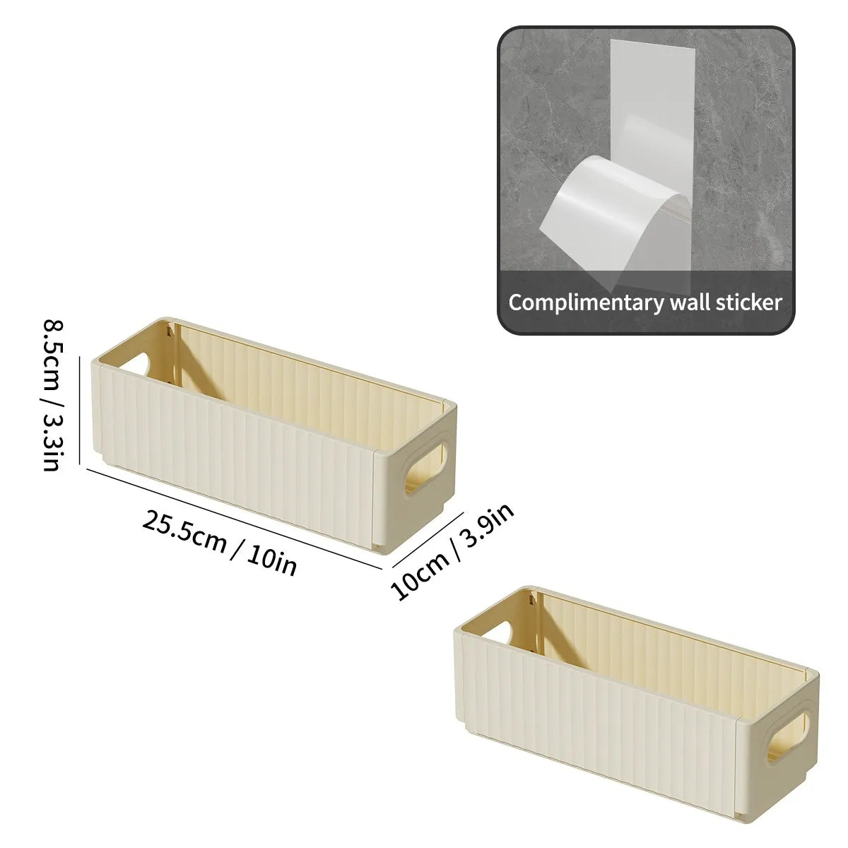 No-Drill Adhesive Cabinet Door Storage Boxes, Foldable Spice Organizer, Set of 2
