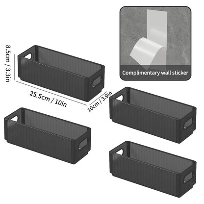 No-Drill Adhesive Cabinet Door Storage Boxes, Foldable Spice Organizer, Set of 2