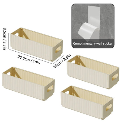 No-Drill Adhesive Cabinet Door Storage Boxes, Foldable Spice Organizer, Set of 2