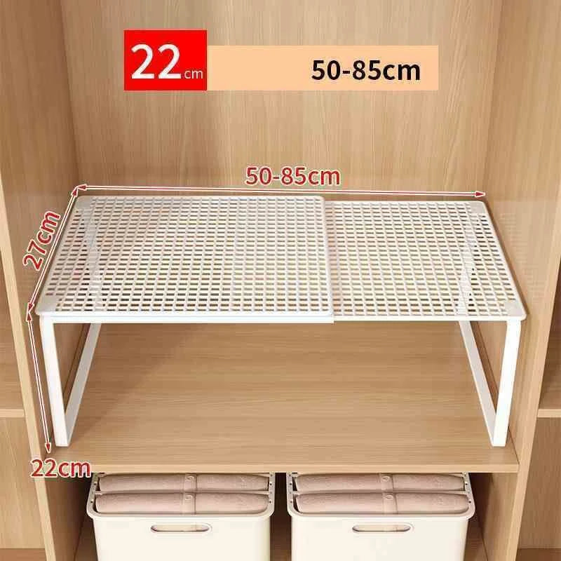 Expandable Cabinet Shelf Riser, No-Drill Metal Kitchen Shelf (3 Widths)