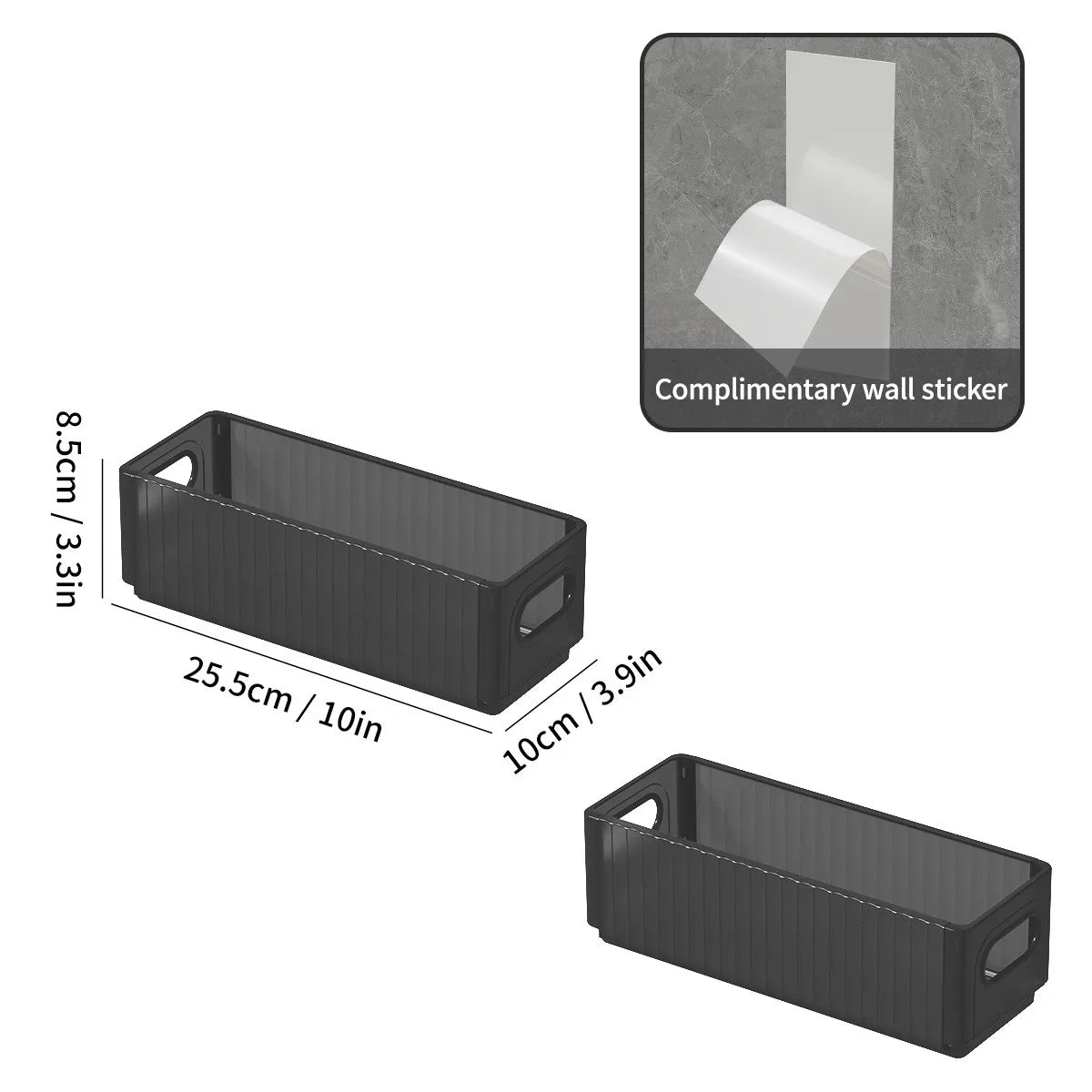 No-Drill Adhesive Cabinet Door Storage Boxes, Foldable Spice Organizer, Set of 2