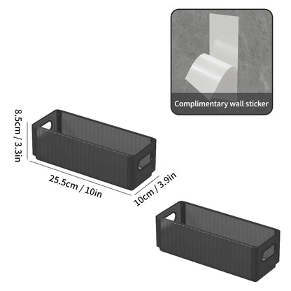 No-Drill Adhesive Cabinet Door Storage Boxes, Foldable Spice Organizer, Set of 2